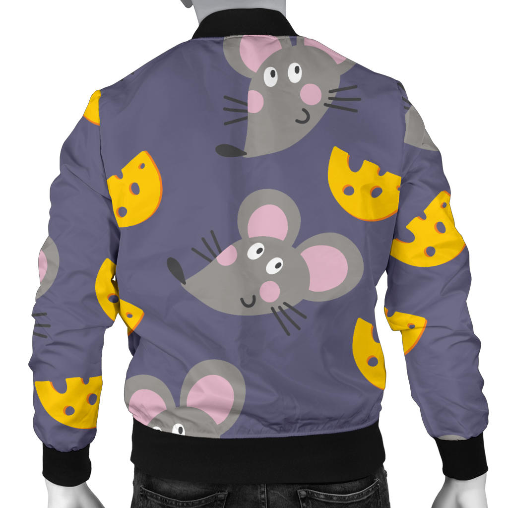 Rat With Cheese Pattern Print Design 01 Men Bomber Jacket
