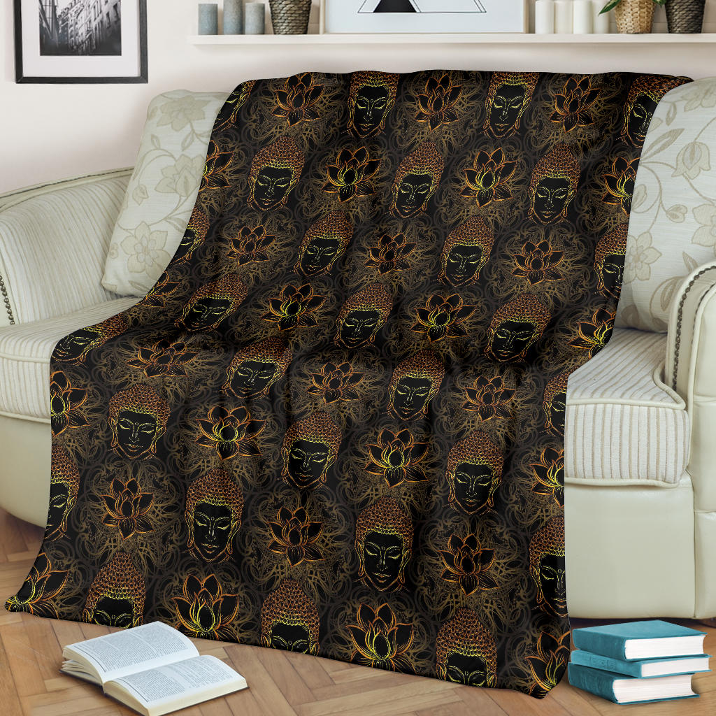 Buddha Pattern Print Design 03 Premium Blanket