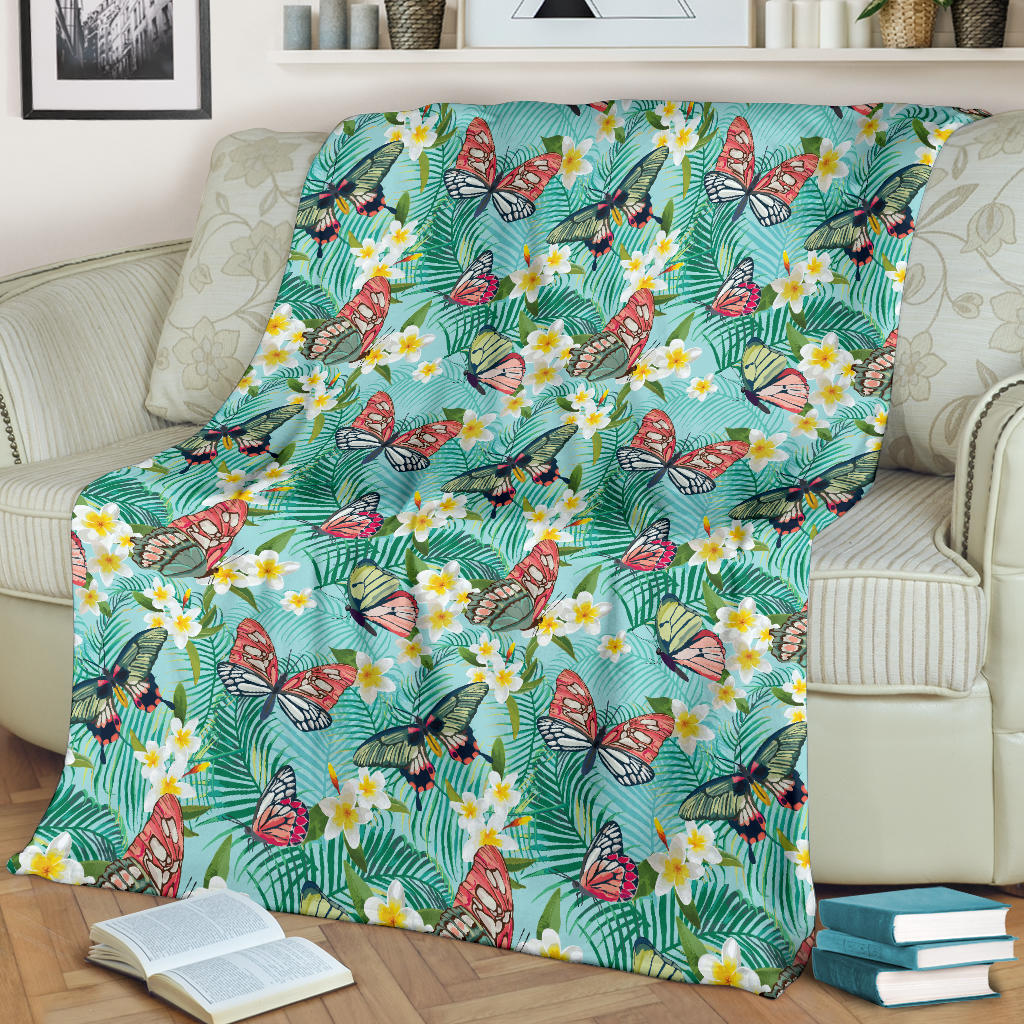 Butterfly Pattern Print Design 09 Premium Blanket