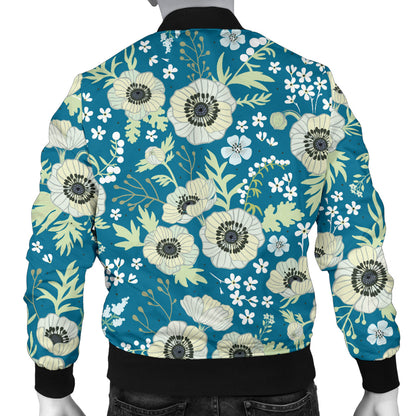 Anemone Pattern Print Design 01 Men Bomber Jacket