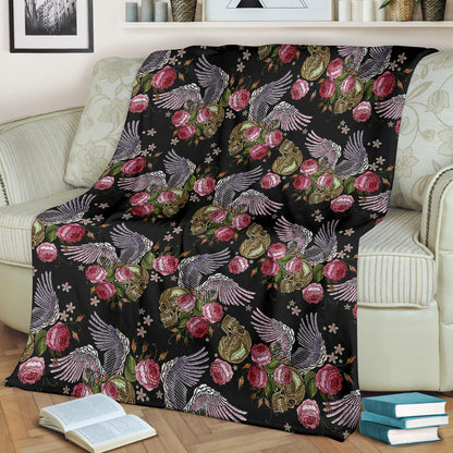 Angel Wings Pattern Print Design 06 Premium Blanket
