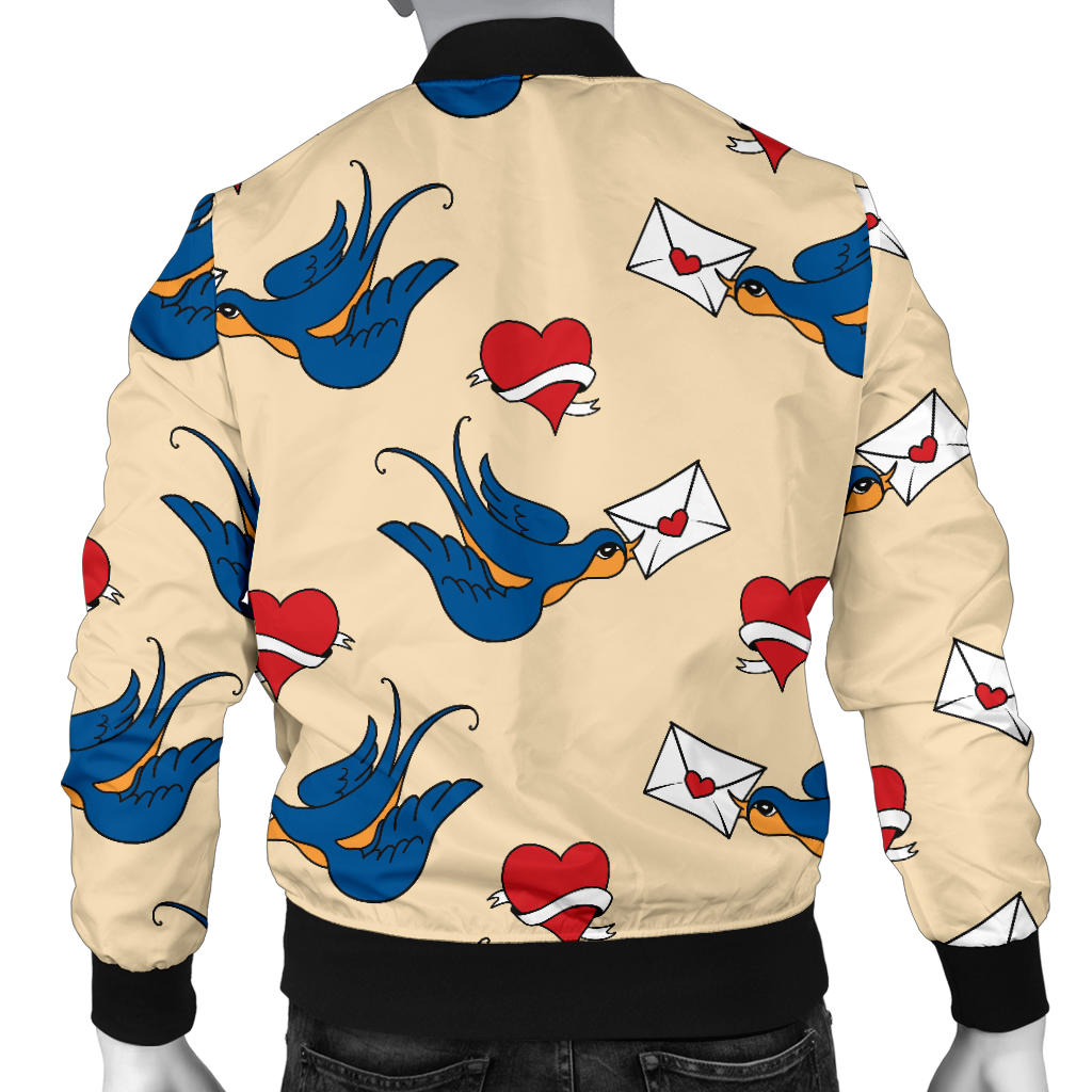 Swallow Bird Pattern Print Design 05 Men Bomber Jacket