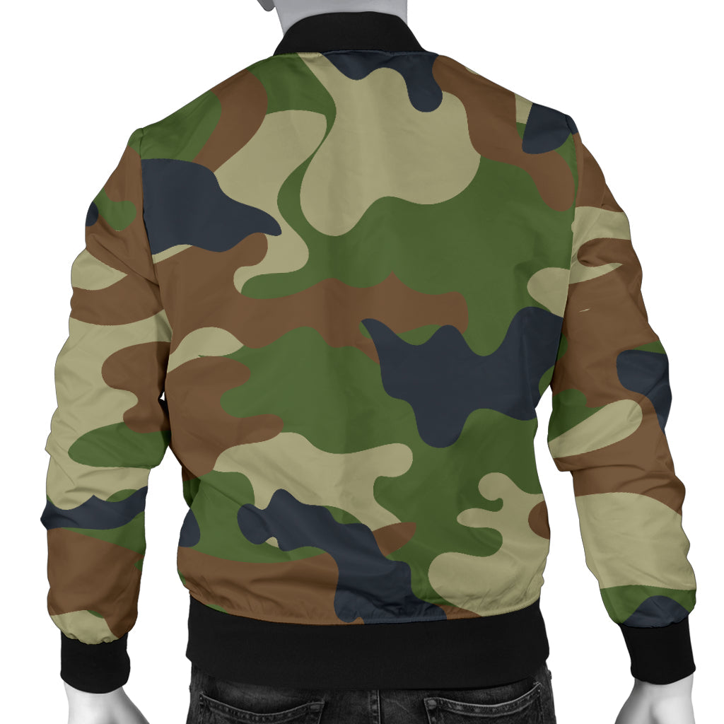 Army Camouflage Pattern Print Design 01 Men Bomber Jacket