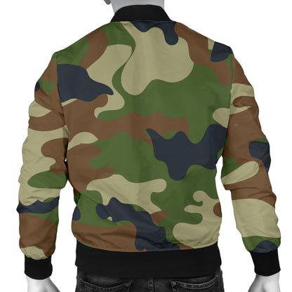 Army Camouflage Pattern Print Design 01 Men Bomber Jacket