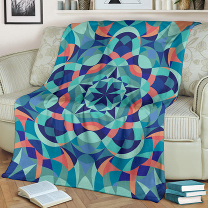 Kaleidoscope Pattern Print Design 03 Premium Blanket