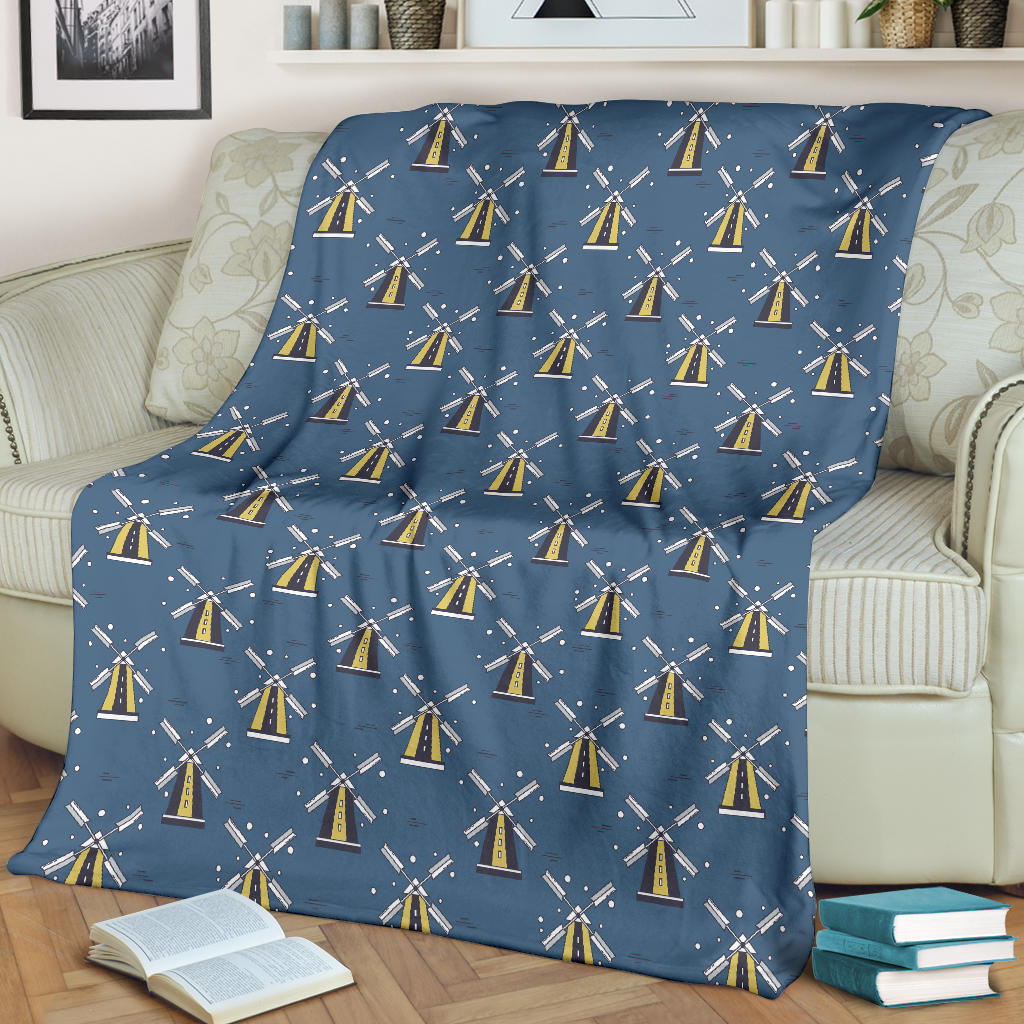 Windmill Pattern Print Design 03 Premium Blanket