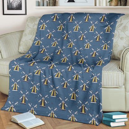 Windmill Pattern Print Design 03 Premium Blanket