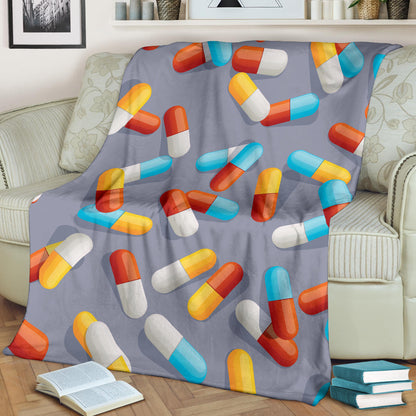 Pill Pattern Print Design A01 Premium Blanket