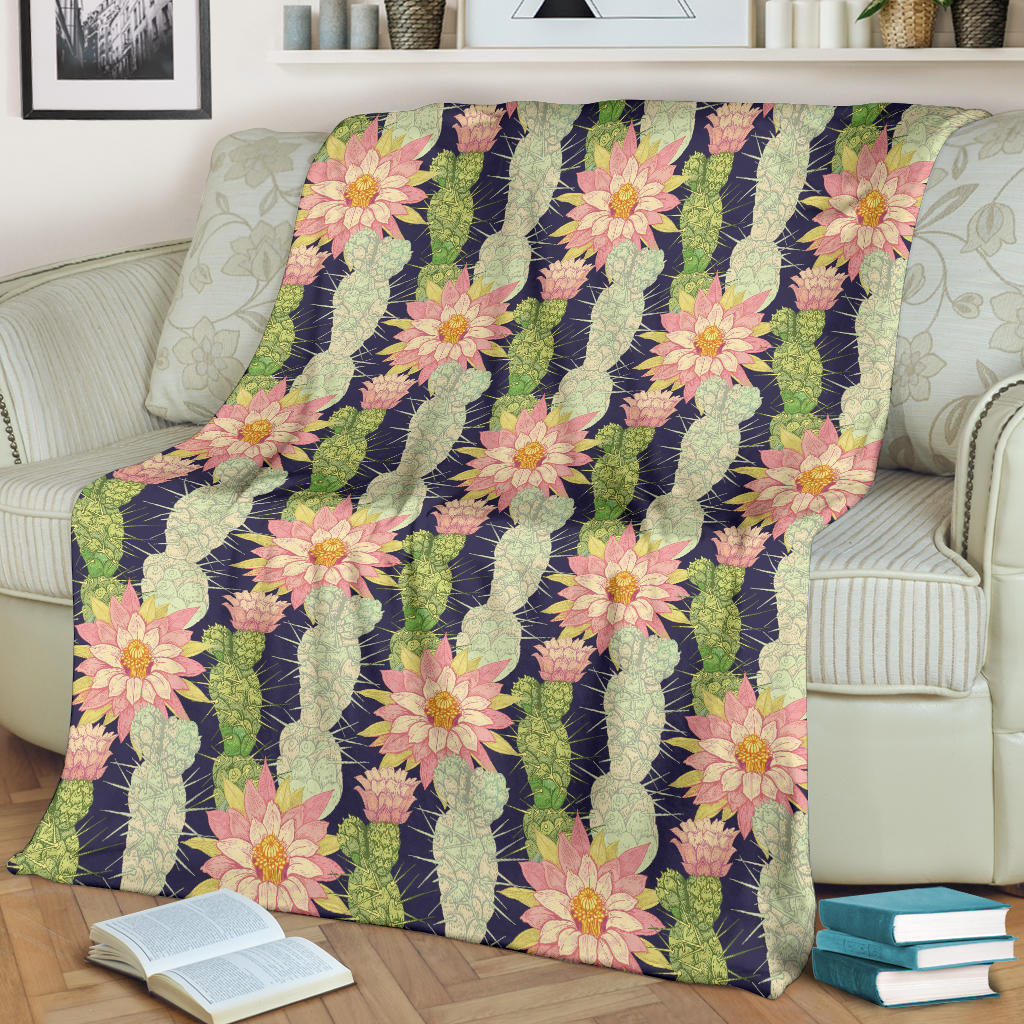 Cactus Pattern Print Design 01 Premium Blanket