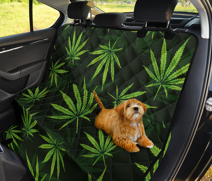 Pot Leaf Pattern Print Design A03 Rear Dog Car Seat Cover Hammock