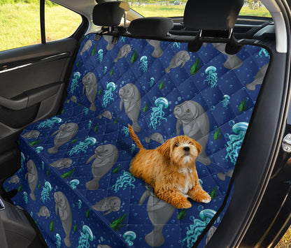 Manatee Pattern Print Design 01 Rear Dog Car Seat Cover Hammock