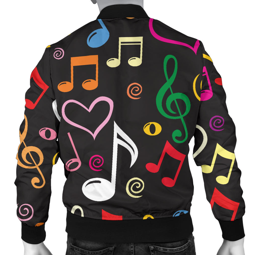 Music note Pattern Print Design A01 Men Bomber Jacket