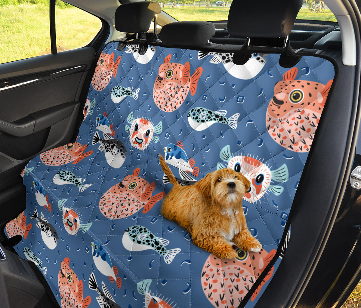 Fugu Pattern Print Design 02 Rear Dog Car Seat Cover Hammock