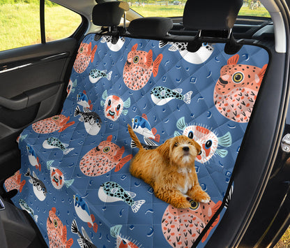 Fugu Pattern Print Design 02 Rear Dog Car Seat Cover Hammock