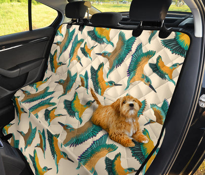 Kingfisher Pattern Print Design 02 Rear Dog Car Seat Cover Hammock