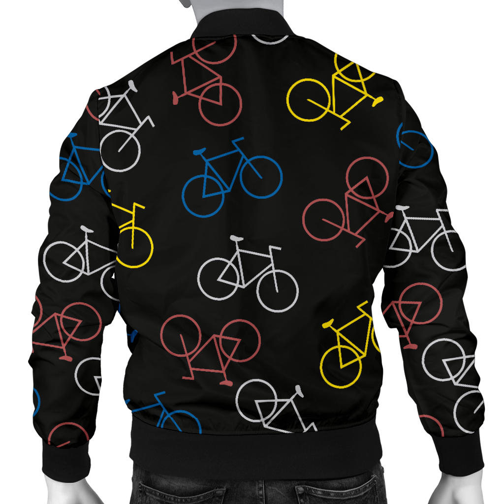 Bicycle Pattern Print Design 03 Men Bomber Jacket