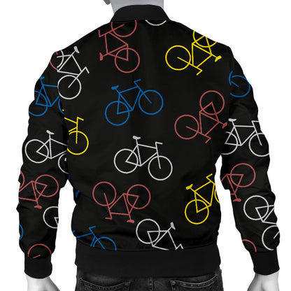Bicycle Pattern Print Design 03 Men Bomber Jacket