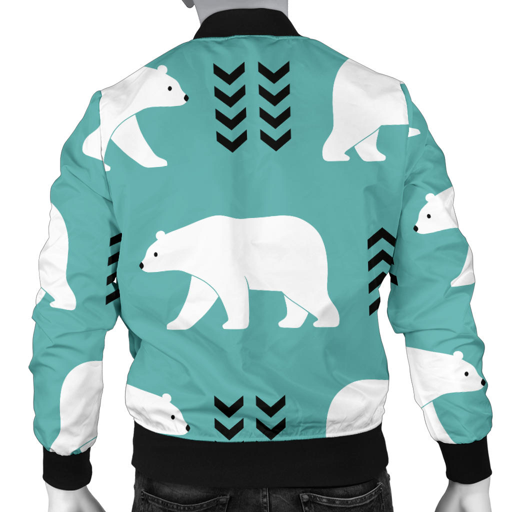 Polar Bear Pattern Print Design A05 Men Bomber Jacket