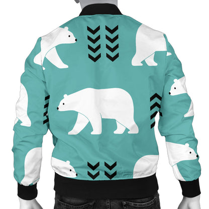 Polar Bear Pattern Print Design A05 Men Bomber Jacket