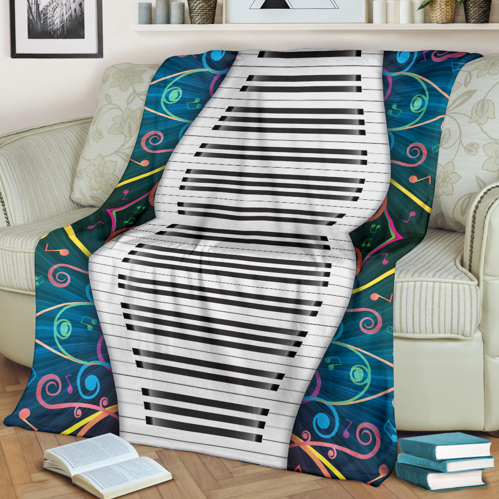 Piano Pattern Print Design 01 Premium Blanket
