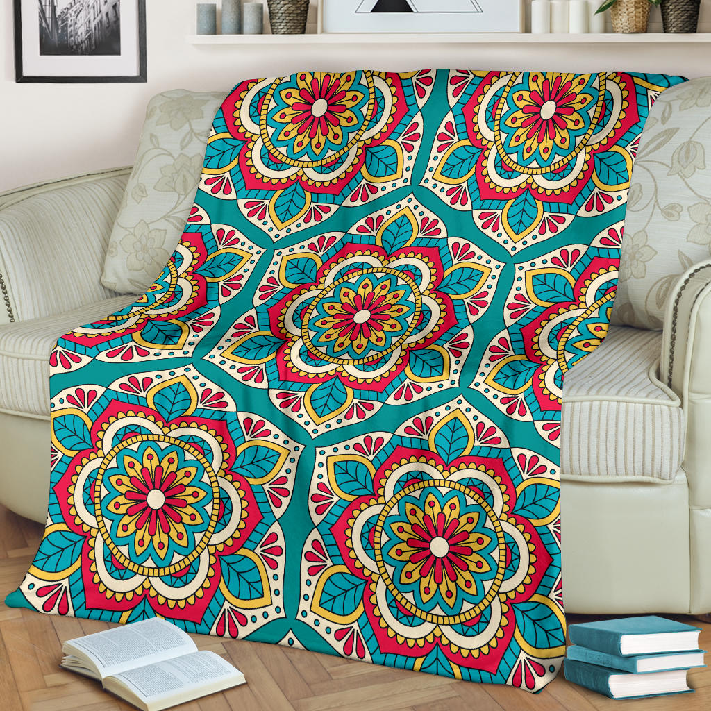 Mandala Pattern Print Design 03 Premium Blanket
