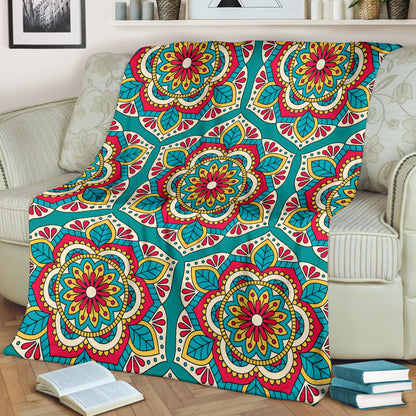 Mandala Pattern Print Design 03 Premium Blanket