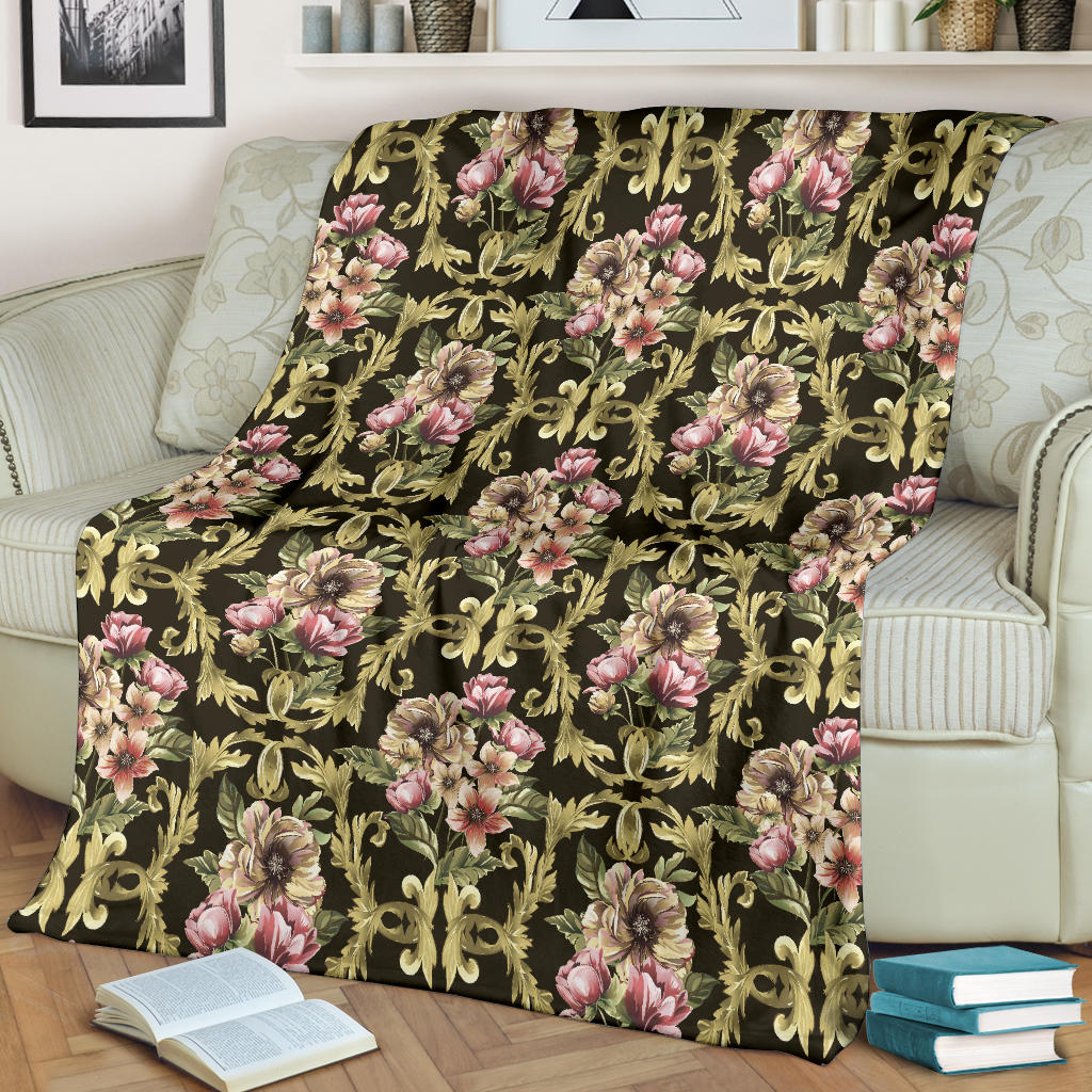 Baroque Pattern Print Design 02 Premium Blanket