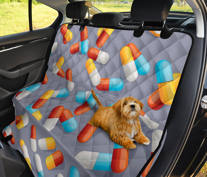 Pill Pattern Print Design A01 Rear Dog Car Seat Cover Hammock