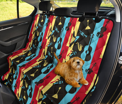 Jazz Pattern Print Design 02 Rear Dog Car Seat Cover Hammock