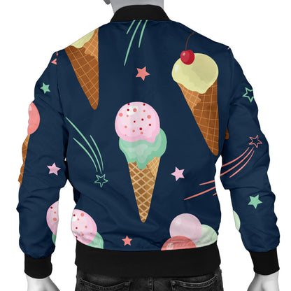 Ice Cream Pattern Print Design 04 Men Bomber Jacket