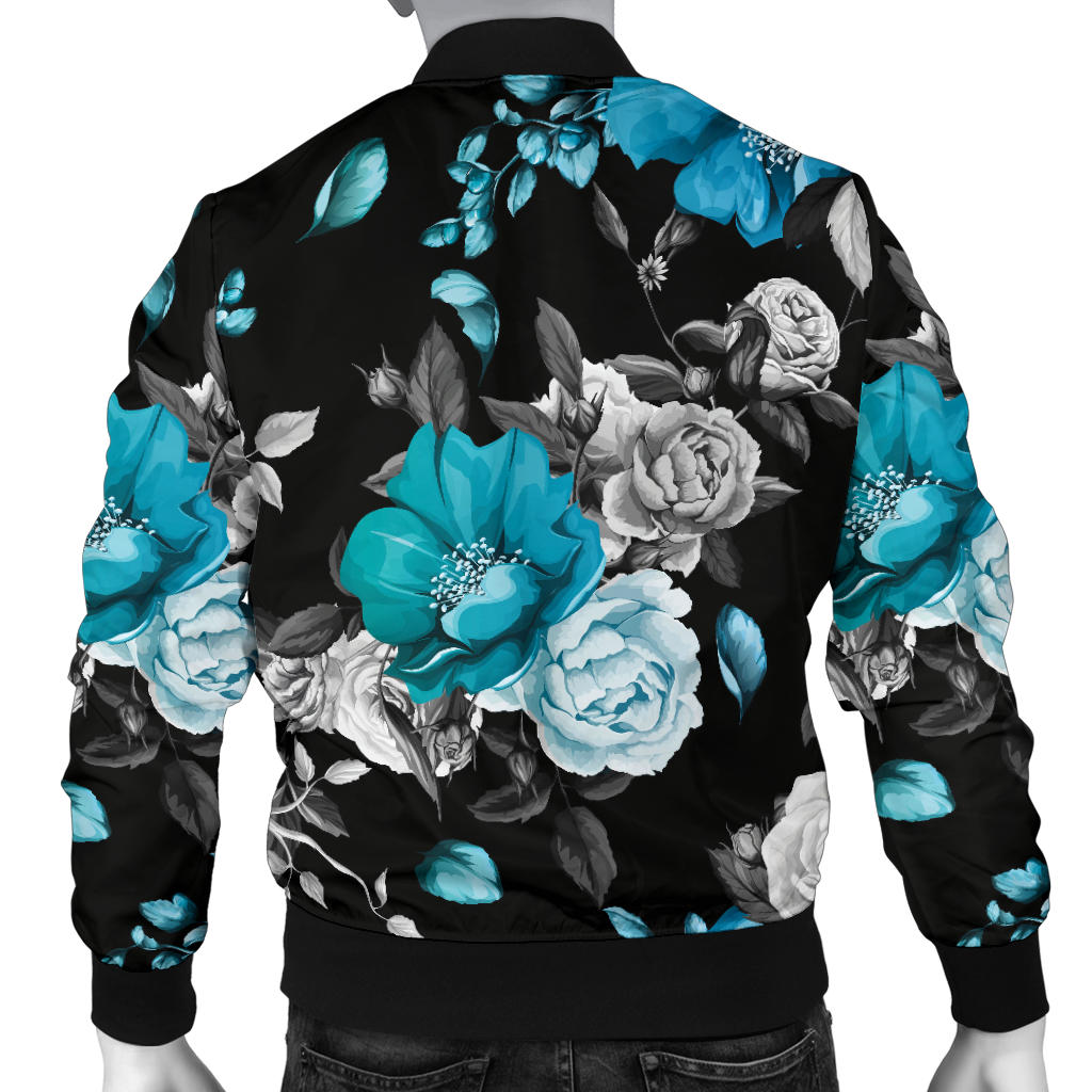 Rose Pattern Print Design A02 Men Bomber Jacket