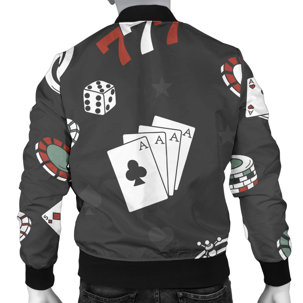 Casino Pattern Print Design 02 Men Bomber Jacket