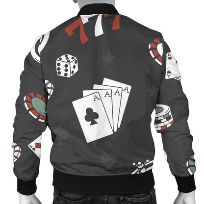 Casino Pattern Print Design 02 Men Bomber Jacket