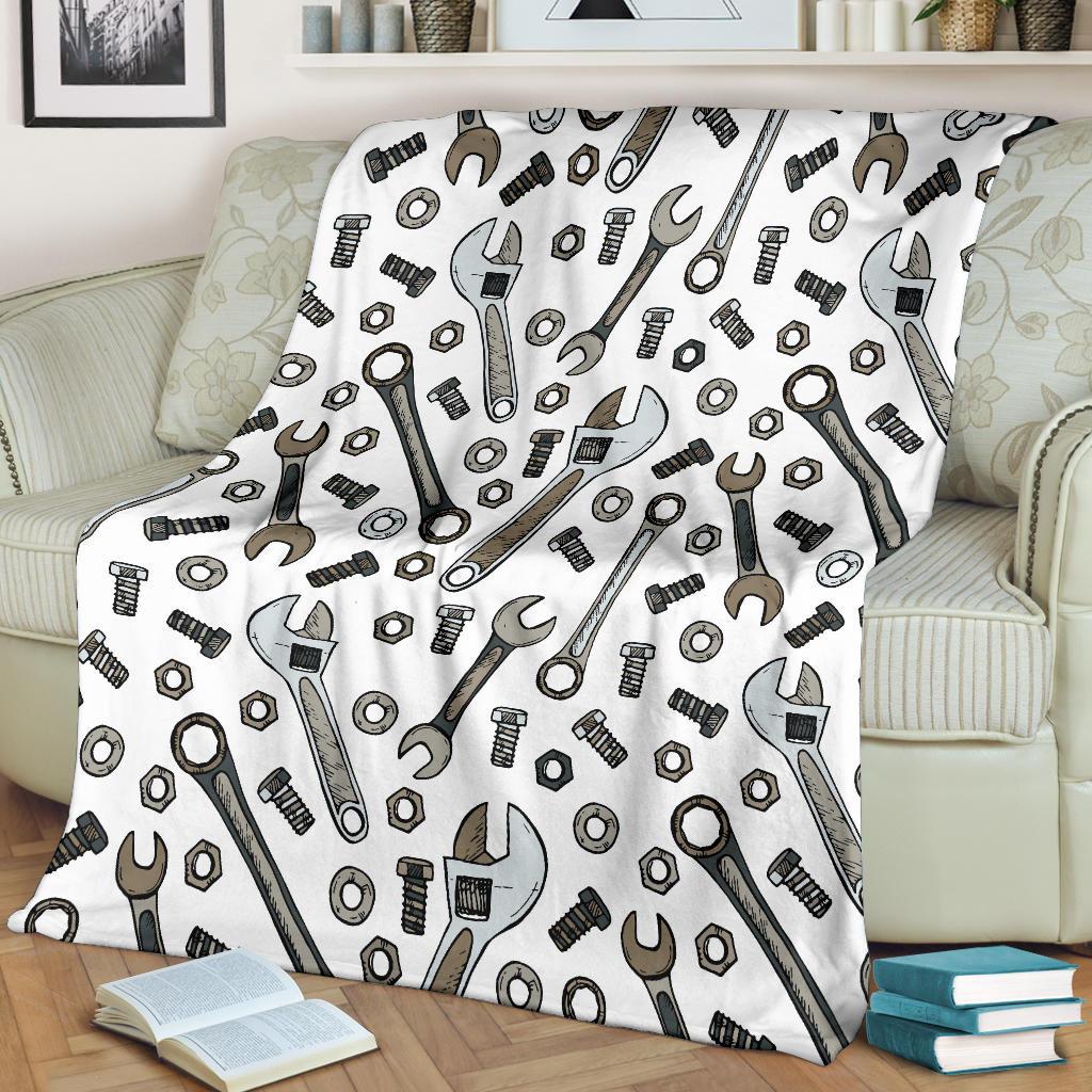 Mechanic Pattern Print Design 03 Premium Blanket