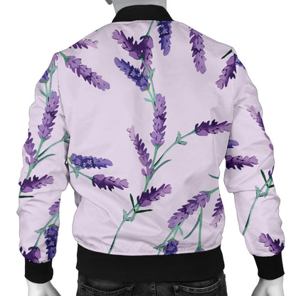 Lavender Pattern Print Design 02 Men Bomber Jacket