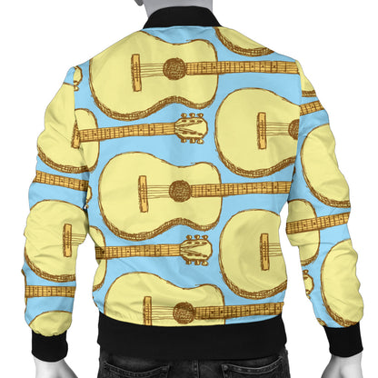 Acoustic Guitar Pattern Print Design 03 Men Bomber Jacket
