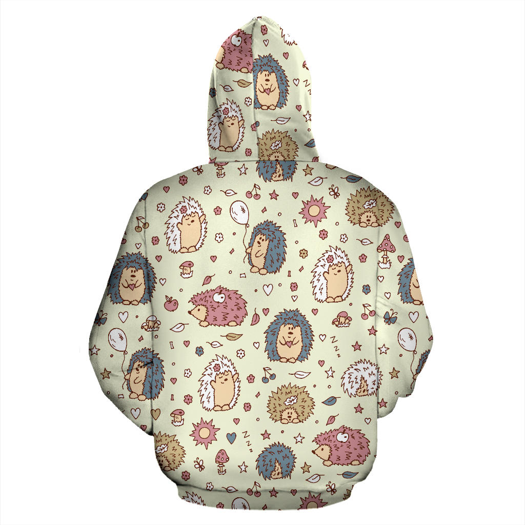 Hedgehog Cute Pattern Print Design 01 Pullover Hoodie