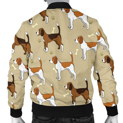 Beagle Pattern Print Design 01 Men Bomber Jacket