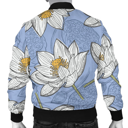 Lotus Pattern Print Design 04 Men Bomber Jacket