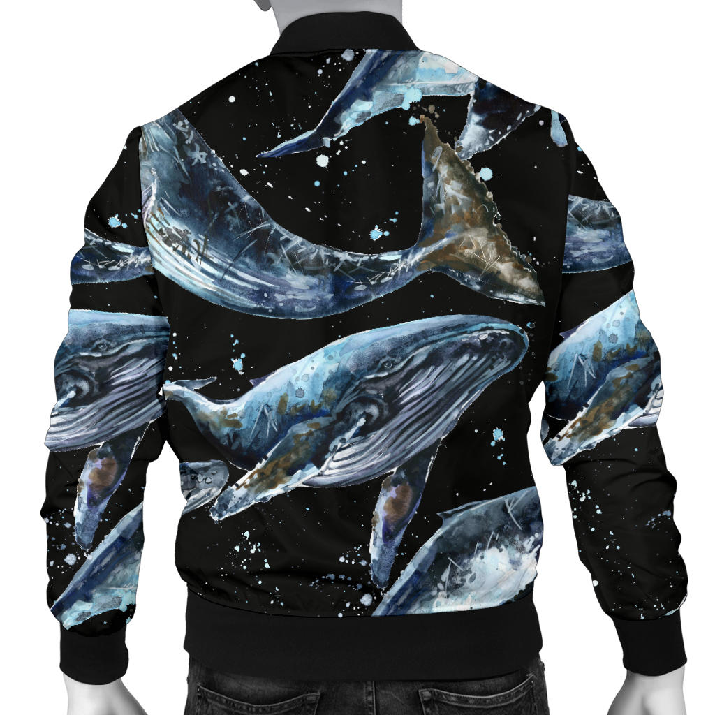 Humpback Whale Pattern Print Design 01 Men Bomber Jacket