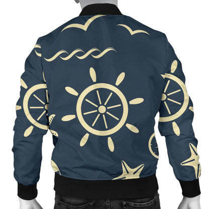 Nautical Pattern Print Design A01 Men Bomber Jacket