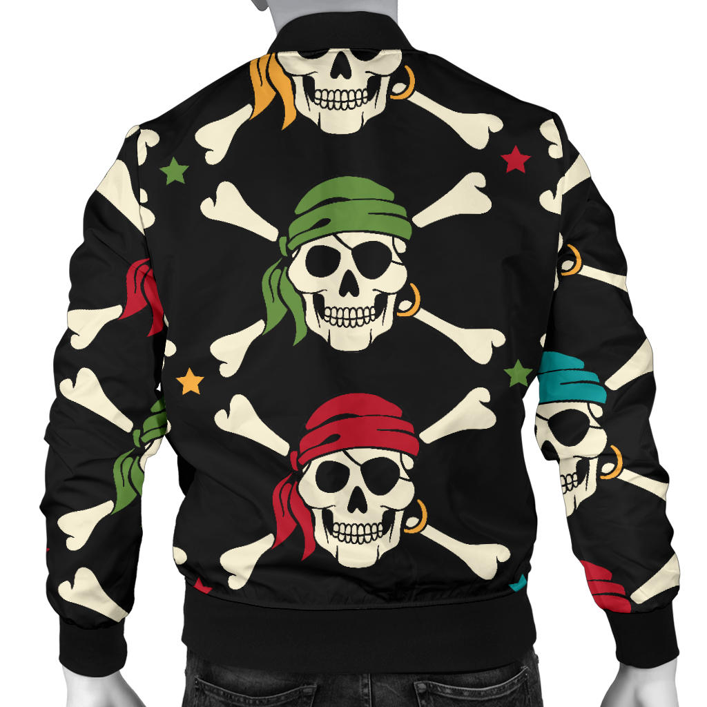 Pirate Pattern Print Design A01 Men Bomber Jacket