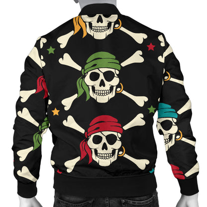Pirate Pattern Print Design A01 Men Bomber Jacket