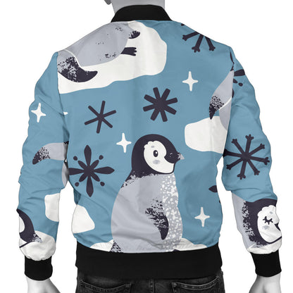 Penguin Pattern Print Design A05 Men Bomber Jacket