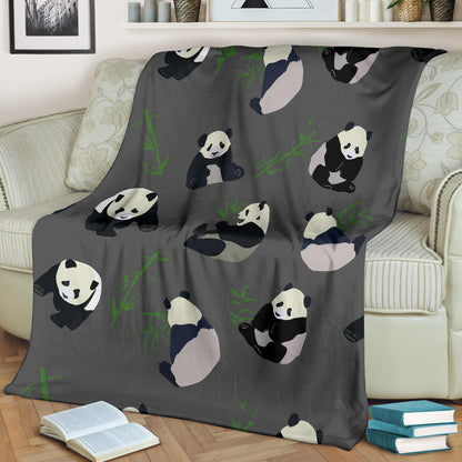 Panda Pattern Print Design A06 Premium Blanket