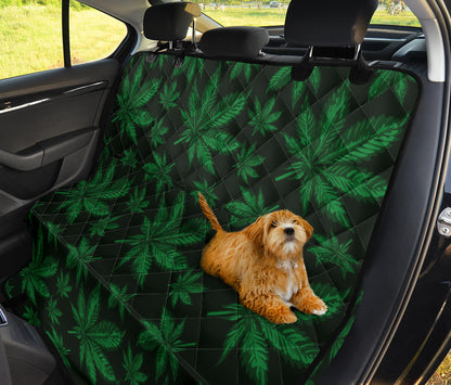 Pot Leaf Pattern Print Design A04 Rear Dog Car Seat Cover Hammock