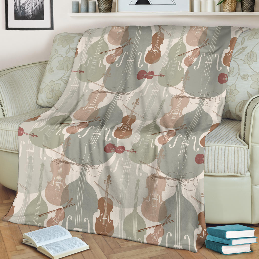 Violin Pattern Print Design 01 Premium Blanket