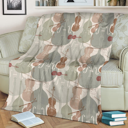 Violin Pattern Print Design 01 Premium Blanket