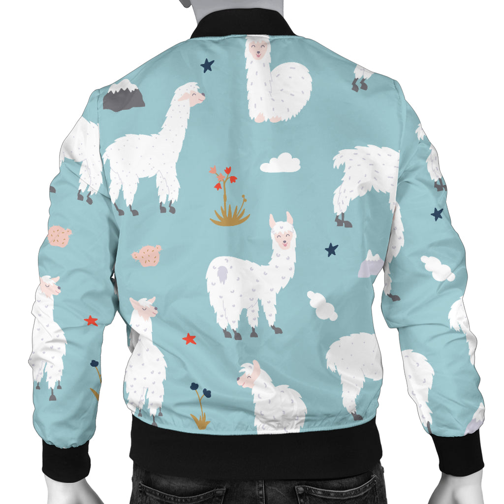 Alpaca Pattern Print Design 02 Men Bomber Jacket