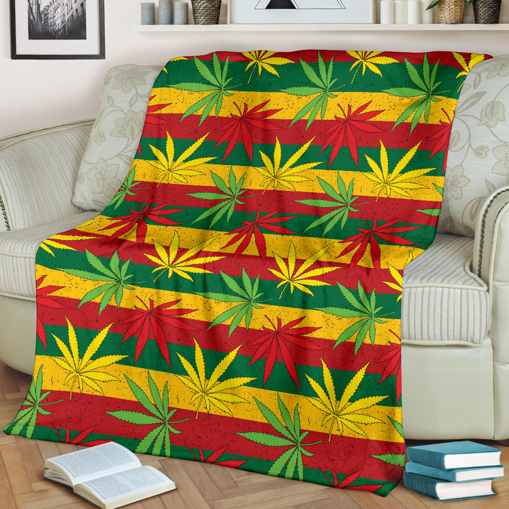 Rasta Pattern Print Design A03 Premium Blanket